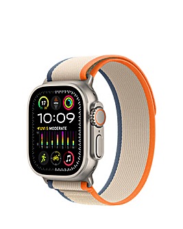 Apple Watch Ultra 2 Cellular 49mm Titanium Case with Orange/Beige Trail Loop S/M