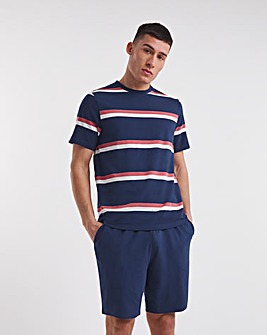 Stripe Jersey Modal Tee and Short Pyjama Set