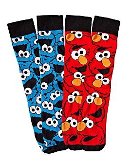 Cookie & Elmo 2pk Slipper Socks