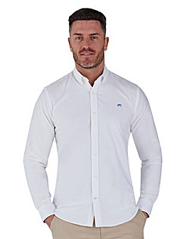 Raging Bull Long Sleeve Oxford Shirt White