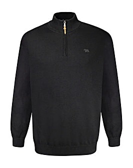 D555 GIUSEPPE 1-Basic Black Quarter Zip Knitted Sweater