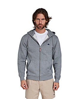 Raging Bull Classic Zip Through Hoodie Grey Marl