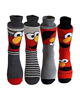 Mens 4pk Elmo Socks