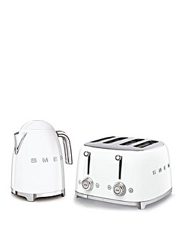 Smeg Kettle and 4 Slice Toaster White