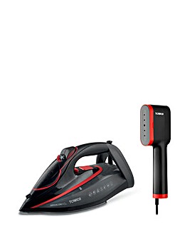 Tower 3100W One Temp Steam Iron + Mini Digital Garment Steamer