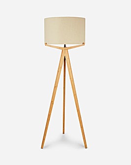 Wood Tripod Floor Lamp