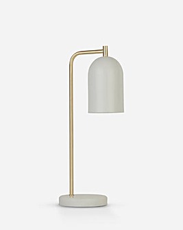 Satin Brass And Marble Base Desk Lamp
