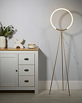 LED Frosted Hoop Tripod Floor Lamp