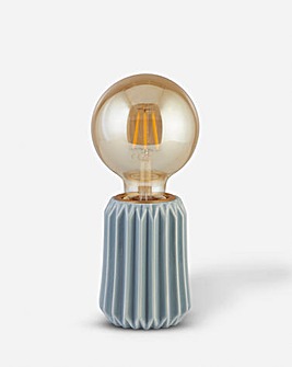 Baby Blue Ceramic Lamp With Bulb
