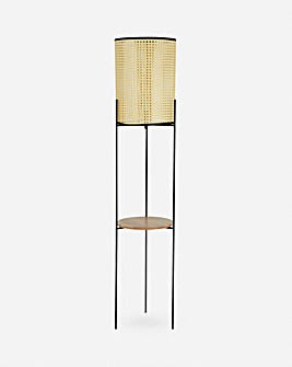 Rattan Cane Space Saving Floor Lamp