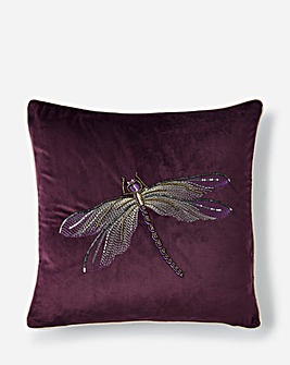Embroidered Dragonfly cushion