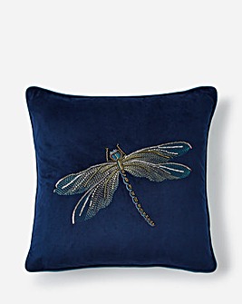 Embroidered Dragonfly cushion
