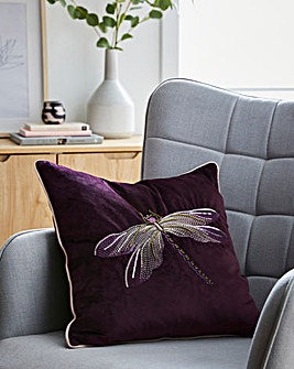 Embroidered Dragonfly cushion