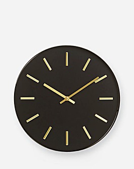 30cm Nicola Black And Gold Clock