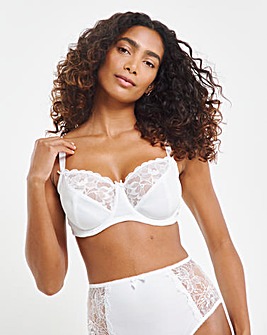 Pretty Secrets Ivy Lace Basic Balcony Bra B-F - White