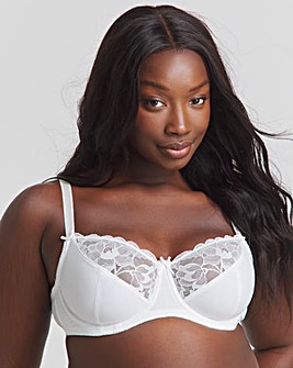 Pretty Secrets Ivy Lace Basic Balcony Bra B-F - White