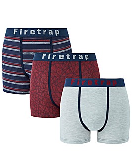 Firetrap Pack Of 3 Mixed Pattern Boxers