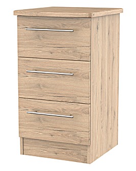 Lulworth Ready Assembled 3 Drawer Bedside Table
