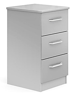 Kendal Ready Assembled High Gloss 3 Drawer Bedside Table