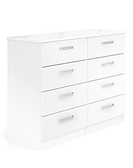 Kendal Ready Assembled High Gloss 4 Plus 4 Drawer Chest