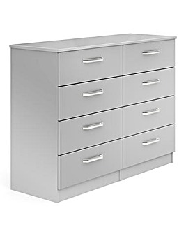 Kendal Ready Assembled High Gloss 4 Plus 4 Drawer Chest