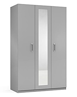 Kendal High Gloss 3 Door Wardrobe with Centre Mirror