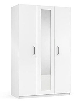 Kendal High Gloss 3 Door Wardrobe with Centre Mirror