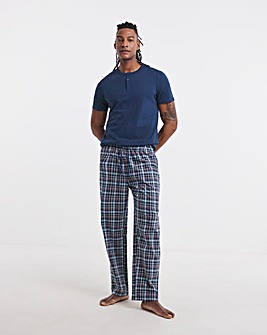 Grandad T-Shirt/Check Bottom Pyjama Set
