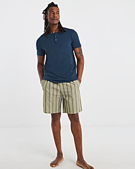 Grandad T-Shirt/Stripe Short Pyjama Set