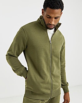 Full Zip Funnel Neck Sweatshirt Long