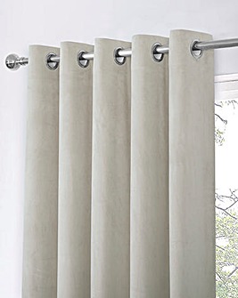 Asha Recycled Velour Light Filtering Eyelet Curtains