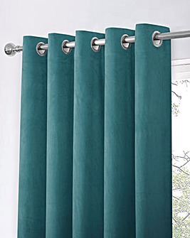 Asha Recycled Velour Light Filtering Eyelet Curtains