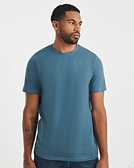 Pure Cotton Crew Neck T-Shirt Long - Dark Blue