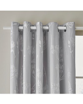 Catherine Lansfield Meadowsweet Floral Jacquard Eyelet Curtain