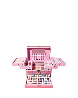 Q-KI Showstopper Pink Cantilever Vanity Makeup Case