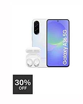 Samsung Galaxy A36 5G Awesome White & Buds FE Bundle