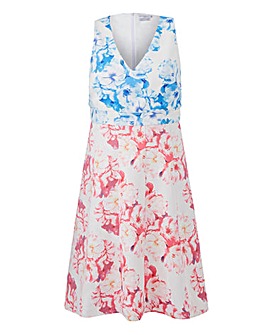 Wolf & Whistle Floral Two Print Fit and Flare Dress