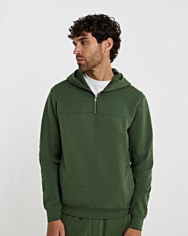 Folio Interlock 1/4 Zip Hoodie-Khaki