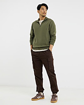 1/4 Zip Funnel Neck Sweatshirt
