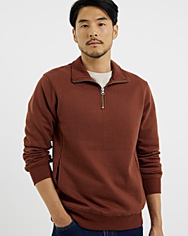 1/4 Zip Funnel Neck Sweatshirt