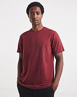 Pure Cotton Crew Neck T-Shirt Long Length-Port