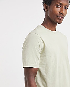 Pure Cotton Crew Neck T-Shirt Long Length-Lime