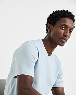 Pure Cotton V Neck T-Shirt Long