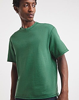 Relaxed Fit Loopback T-Shirt-Forest Green