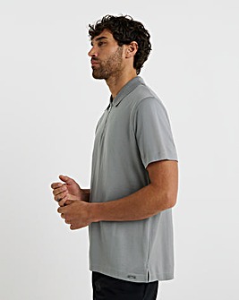 Folio Mercerised Supima Zip Polo-Grey
