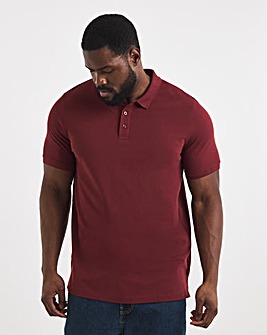 Pique Polo Long Length-Burgundy