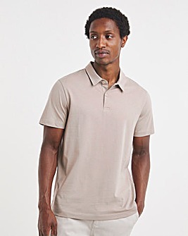 Jersey Polo Long Length-Pink