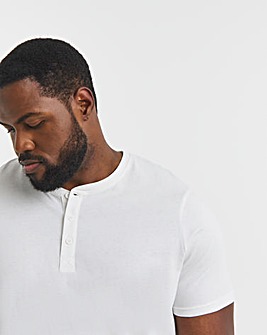 Grandad T-Shirt Long Length-White