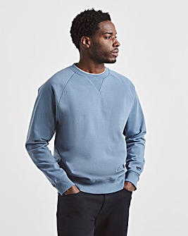 Union Garment Dyed Raglan Crew Neck Sweatshirt-Blue