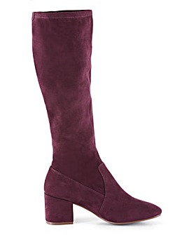 Stretch High Leg Boots Wide E Fit Super Curvy Calf